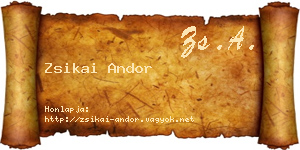 Zsikai Andor névjegykártya